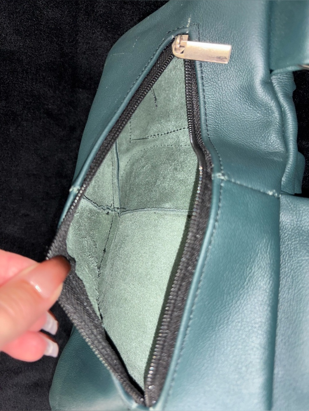 Genuine Leather Teal Crossbody Chest Sling Bag Made in Mexico - Picture 16 of 16